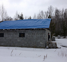 Укрытие крыши на зиму из тарпаулина